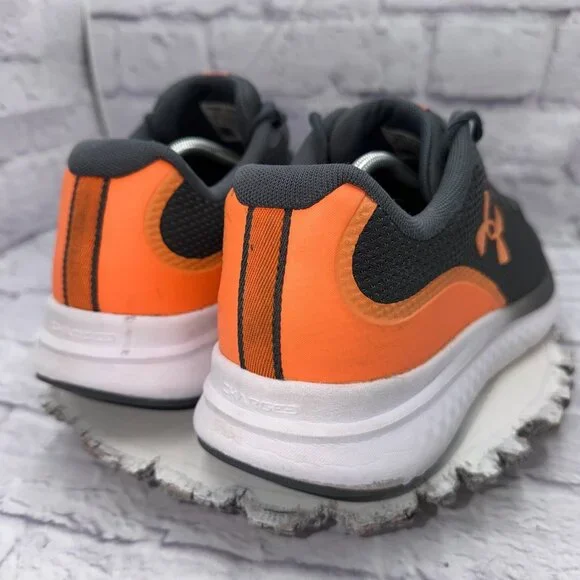 Under Armour Charged Impulse Running Shoes Men's 13 Gray Orange Athletic Sneaker - Picture 4 of 11